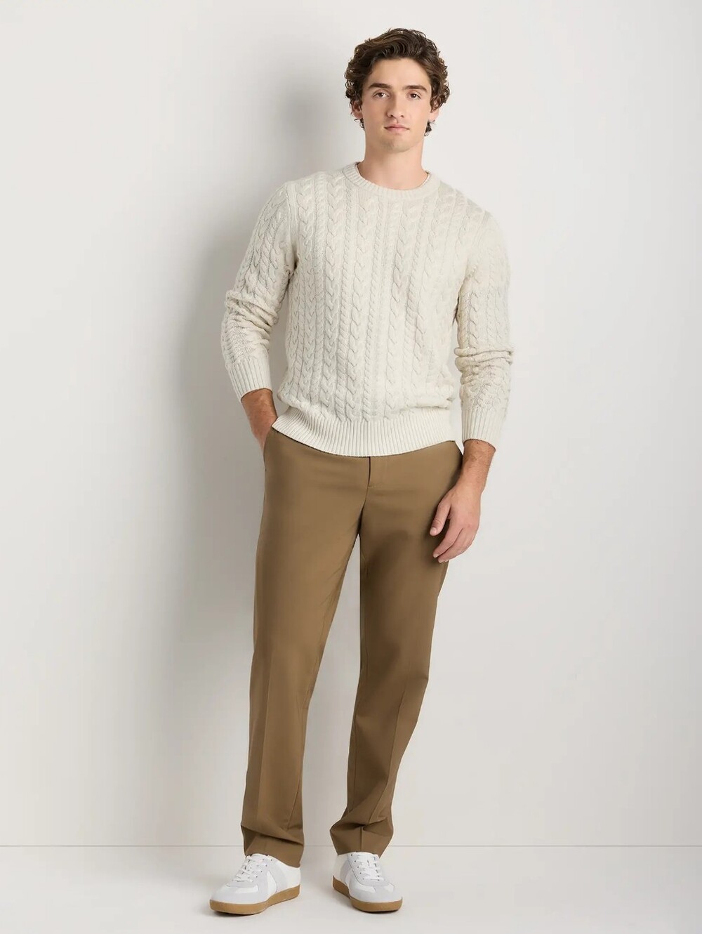NWOT Quince Australian Merino Wool Cable Crewneck Sweater Size M
